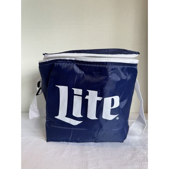 Miller Lite Dark Blue Soft Collapsing Cooler With Shoulder Strap - Picture 1 of 7